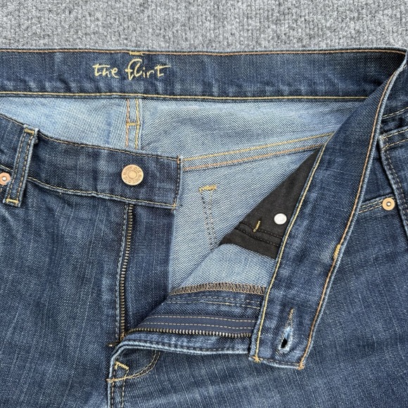 Old Navy The Flirt Boot Cut Dark Blue Denim Jeans 31" L Mid Rise Stretch Sz 12 - Picture 13 of 16